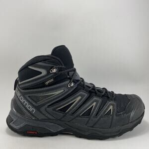 Salomon X Ultra Mid Hiking Boots Mens 9 Black Gray GTX Goretex Waterproof